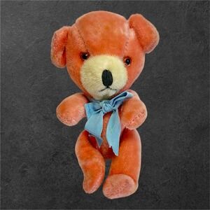 Holiday Fair Teddy Bear Vintage 1964 6.5" Pink Magnetic Japan Plush